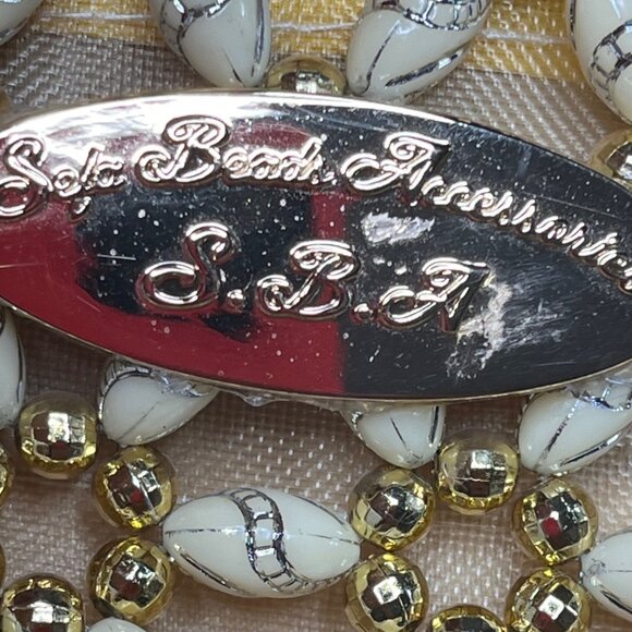 SBA Sefa Beaded Handbag With Gold Accents & White Faux Pearls - Picture 4 of 6